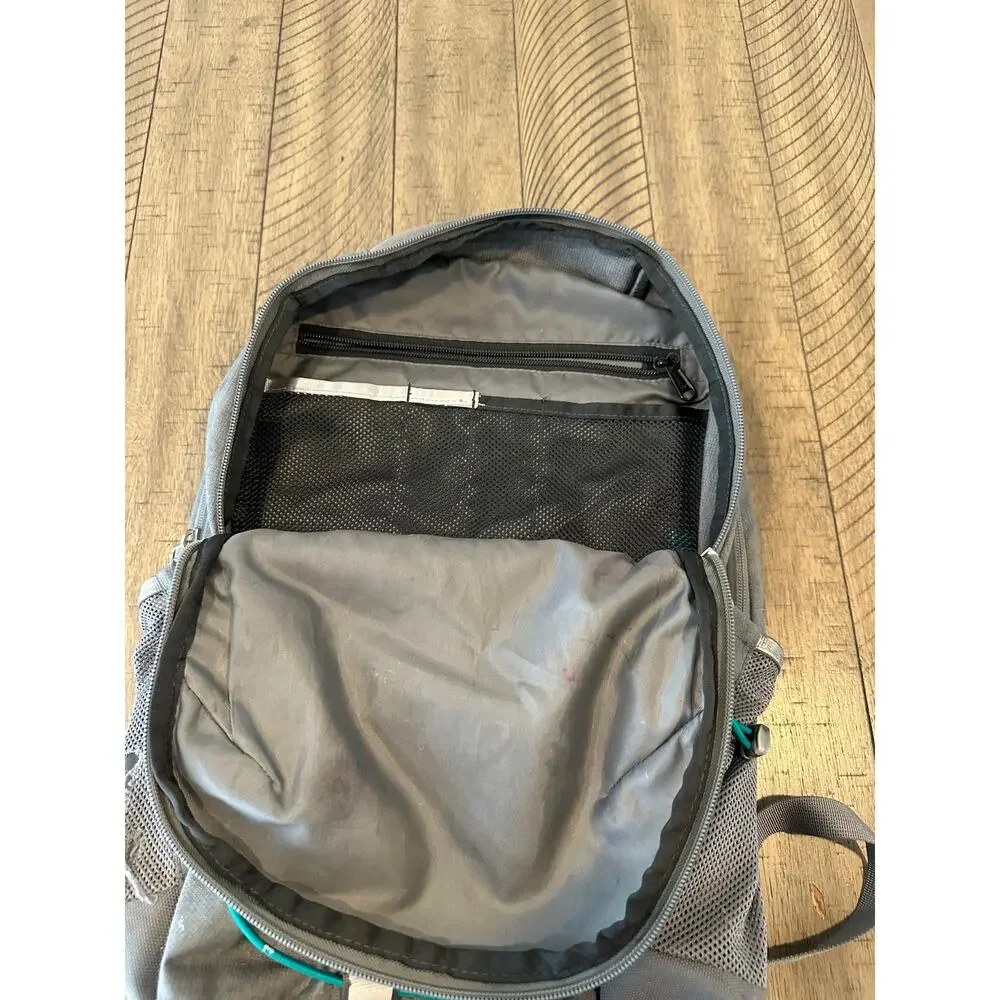 The North Face Jester Backpack Gray Teal Bungee Laptop Travel School Bag